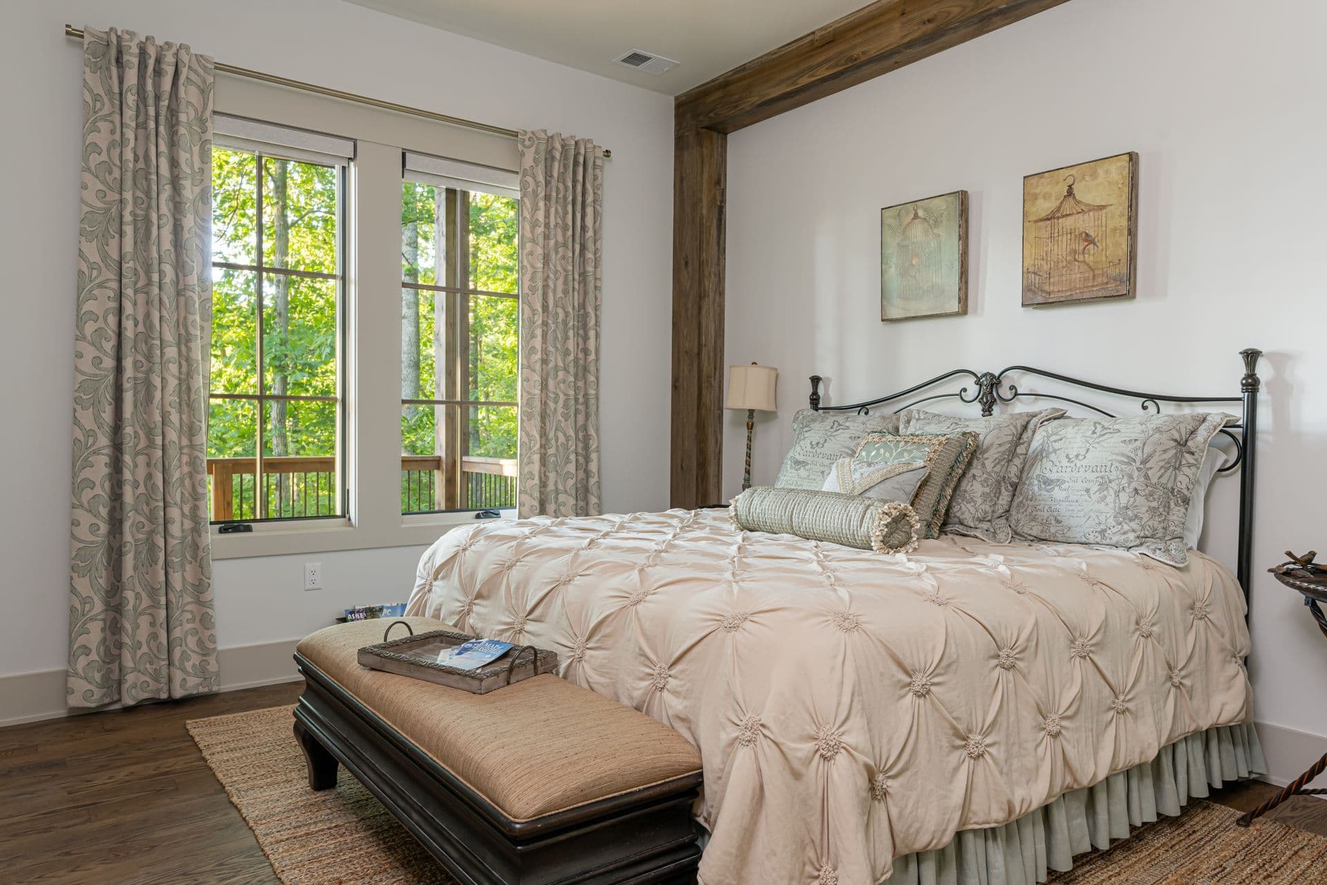 Serene guest bedroom in soft neutral tones